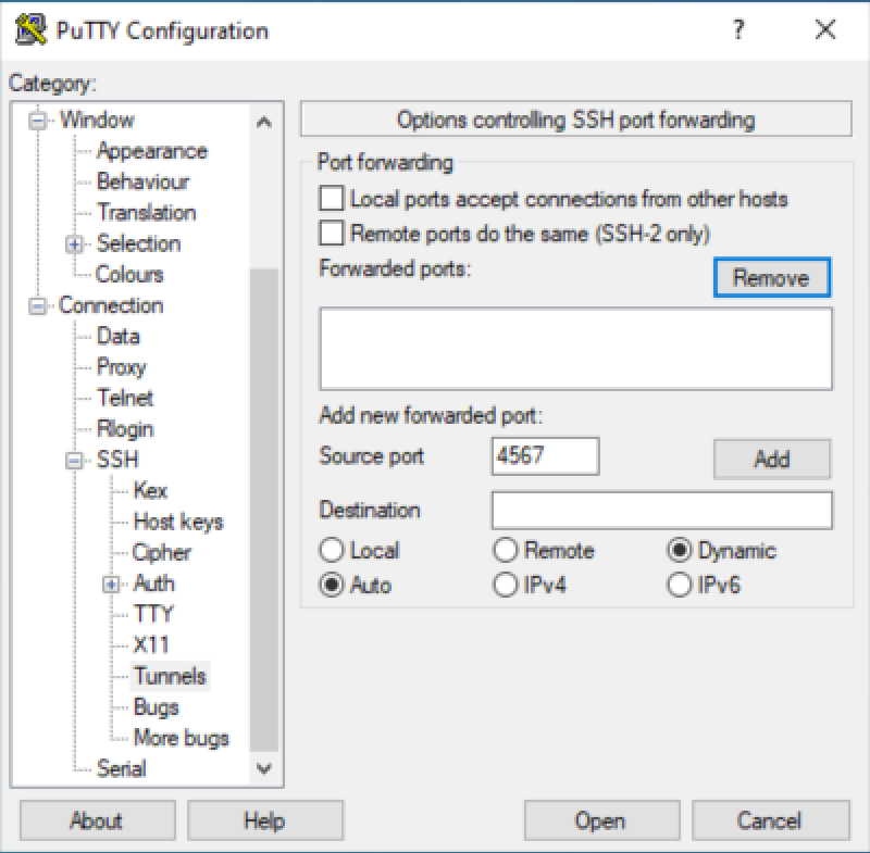 putty-connection-ssh-tunnels